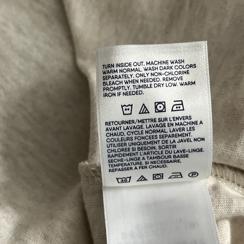 Lands' End Super-T Shirt Mens Size XXL 50-52 Beige Cotton Long Sleeve Crew Neck - Picture 9 of 9